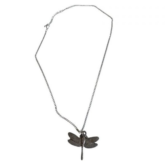 Antiqued Pewter Dragonfly Necklace 2046 - Picture 3 of 4